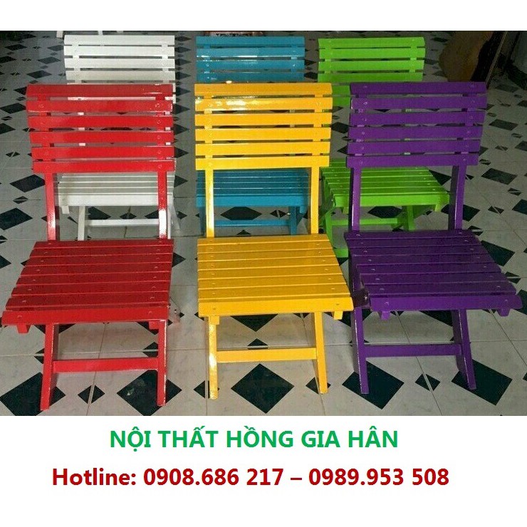 Thanh Lý 100 Ghế Gỗ Xếp Cafe, Trà Sữa Nhiều Màu Đa Dụng Hgh457