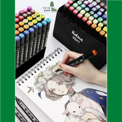 Bộ Bút Dạ 2 Đầu 48 Màu Marker Touch Cool, Set 48 Cây Bút Màu Dạ, Màu Touch thiết kế bắt mắt , mực ra đều và tươi