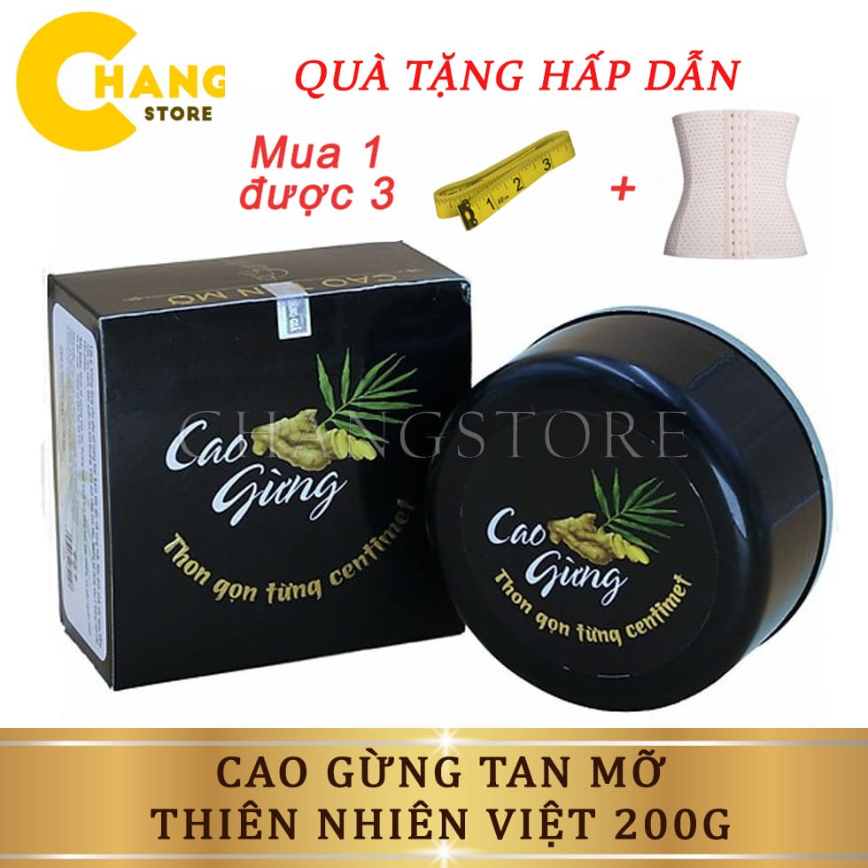 Cao Gừng Thiên Nhiên Việt, Cao Nóng Lá Gừng Giảm Mỡ Bụng , Tan Mỡ Thừa Siêu Hiệu Quả + Tặng Kèm Gen Nịt Bụng Và Thước Đo