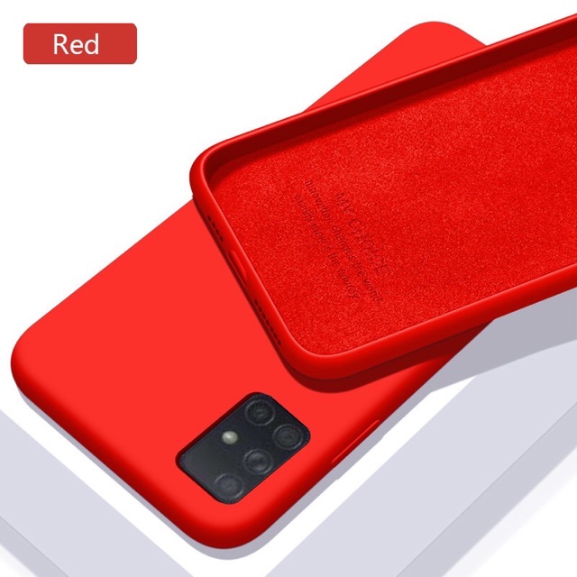 Ốp lưng Silicone lót nỉ cho Galaxy A51 Dẻo màu chống bẩn , Dễ lau chùi