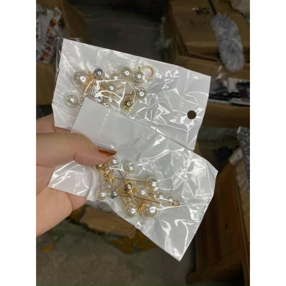 Cài áo ❤️FREESHIP❤️ set 7 cài áo ngọc đính đá mẫu mới