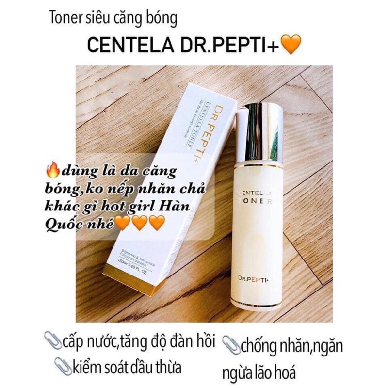 Nước hoa hồng dưỡng trắng căng bóng da Dr pepti centella toner