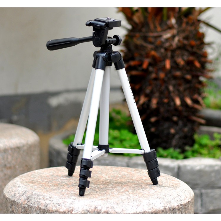 Chân máy quay di động BG3- Tripod máy ảnh 3 chân tặng kèm kẹp điện thoại thiết kế nhôm chắc chắn, thích hợp livestream