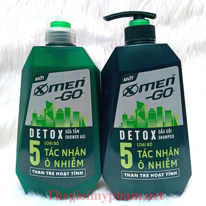 Combo 2 Dầu Gội Xmen Go Detox 630g - Tặng 1 Chai Tắm 180g