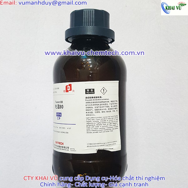 Tween 80 Poly Sorbate 80 chai 500ml Chất nhũ hoá Polysorbate tinh khiết