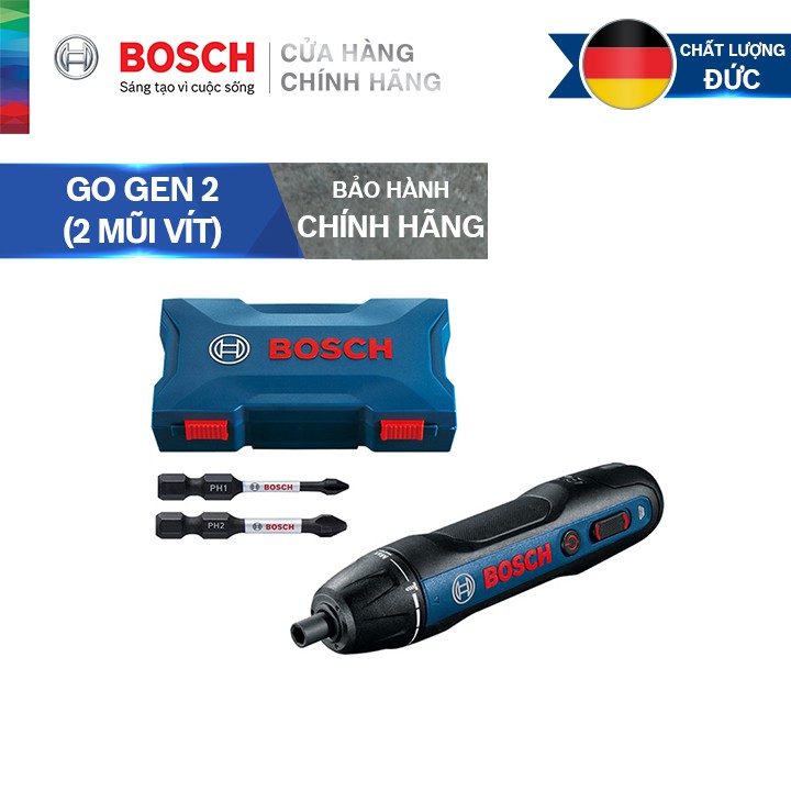 [CHÍNH HÃNG] Máy Vặn Vít Pin Cầm Tay Bosch GO Gen 2 (2 mũi vít) Giá Đại Lý Cấp 1, Bảo Hành Tại Các TTBH Toàn Quốc