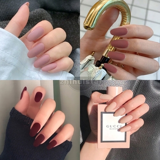 Set 24 Móng Tay Giả Hình Oval Nhiều Màu Tùy Chọn