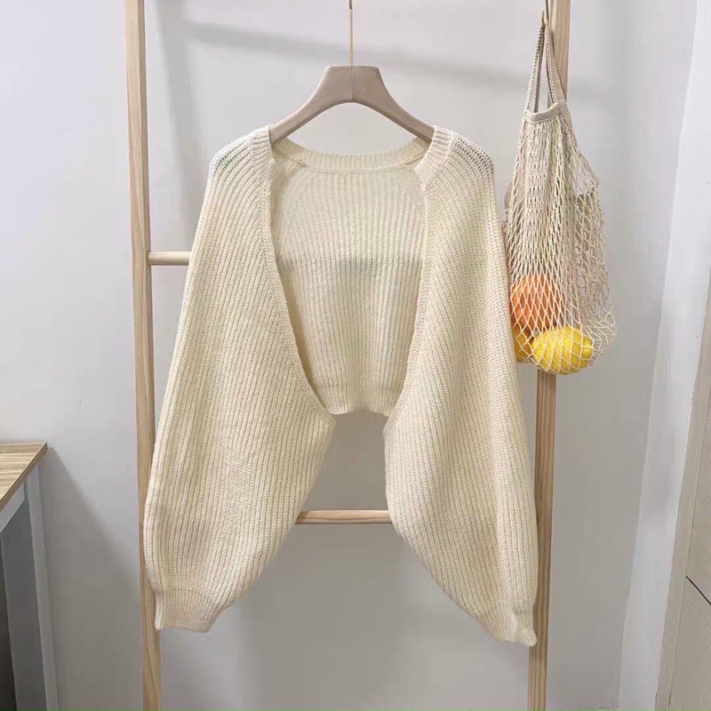 Áo len cardigan Black pink
