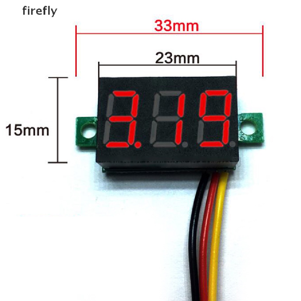 Vôn Kế 3 Dây Mini DC 0-100V Màn Hình LED Hiển Thị Điện Áp 3 Chữ Số