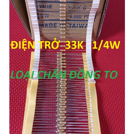 Điện Trở 33K 1/4W 5% Loại Chân To Bằng Đồng