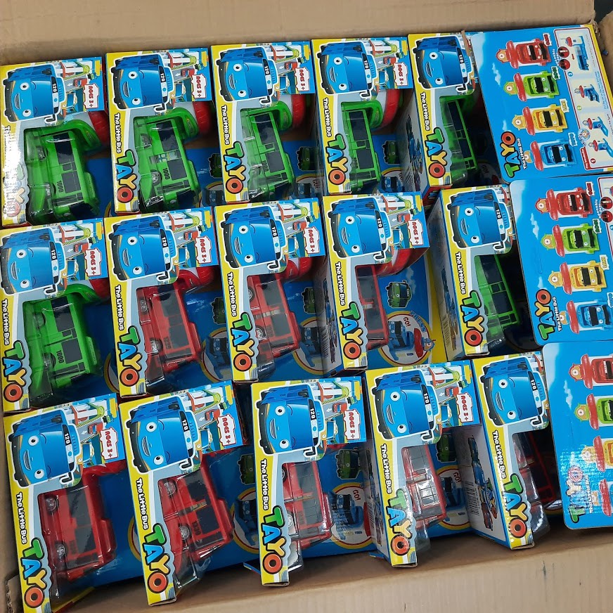 Xe buýt Tayo Bus garage Đồ chơi trẻ em Bộ sản phẩm gồm 1 nhà và 1 xe (unbox)