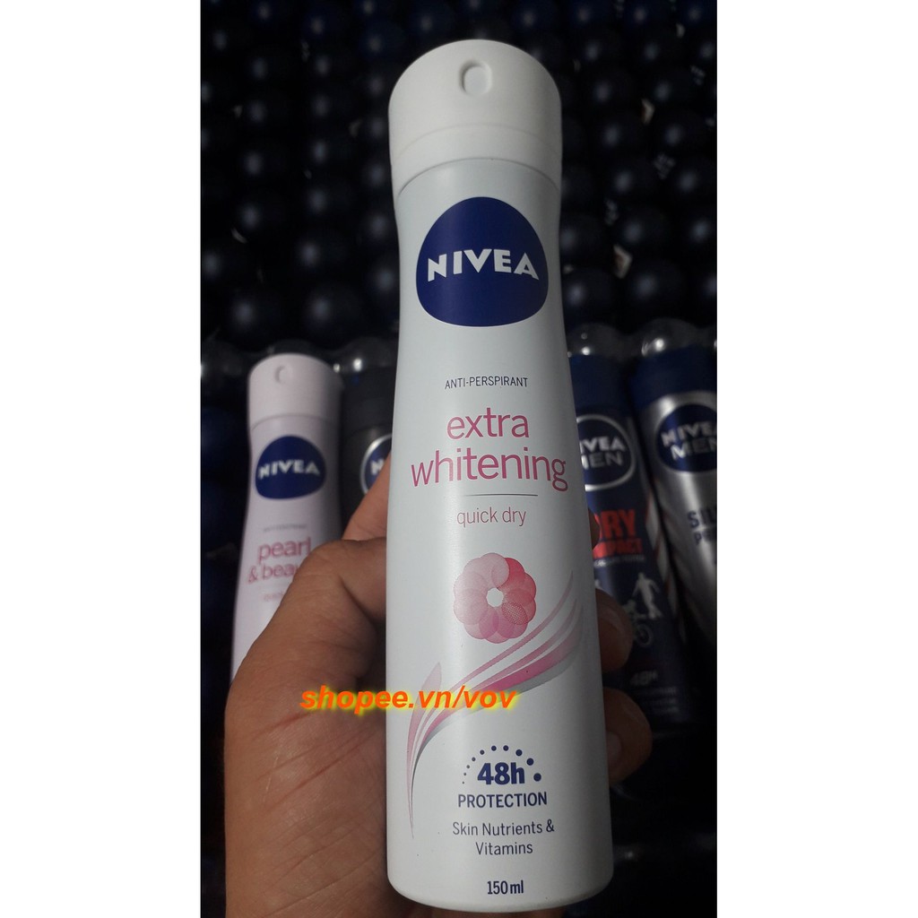 Xịt Ngăn Mùi Nữ Nivea 150ml Extra Whitening  mẫu mới 100% chính hãng. | BigBuy360 - bigbuy360.vn