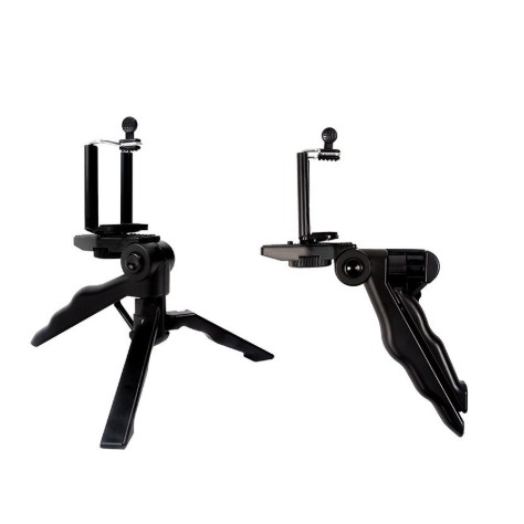 Chân Máy Ảnh Tripod Hand Grip Stabilizer 2 Trong 1 Kiêm Tay Cầm Tiện Lợi Cho Máy Ảnh Điện Thoại Mới ( Tặng kèm kẹp )