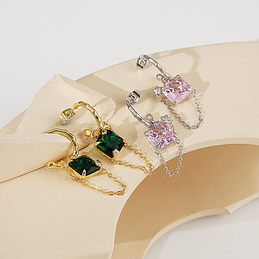 Bông Tai Mạ Vàng 14K Đính Đá Zircon