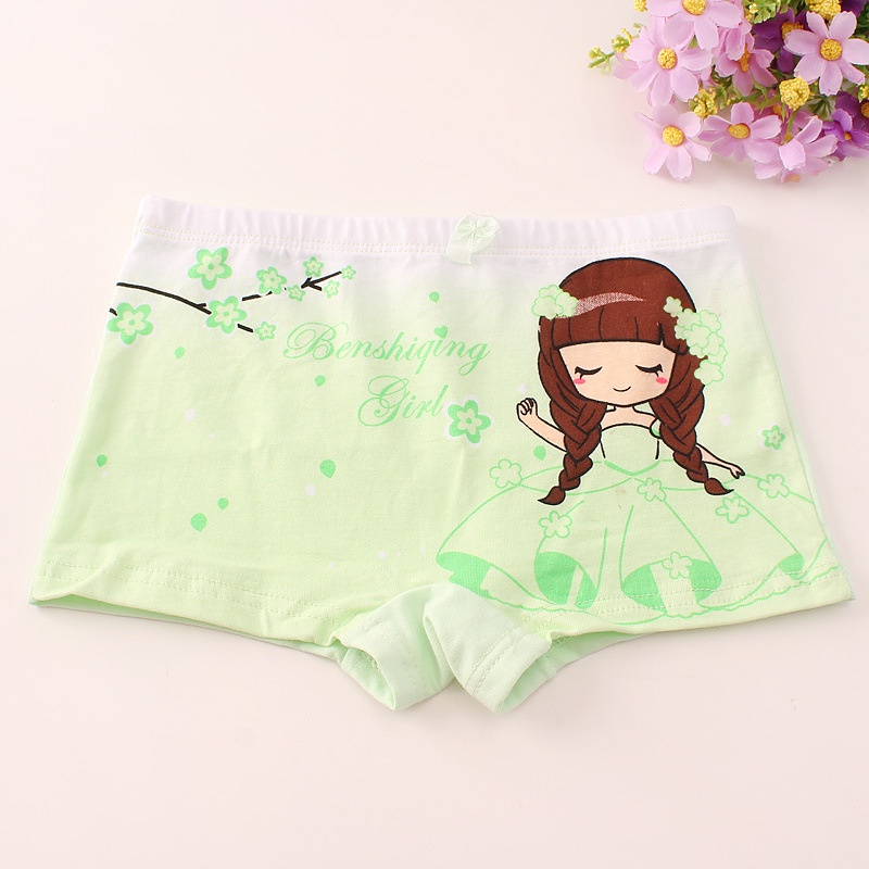 (QC5) Sét 4 chiếc quần lót vải cotton in hình hoạt hình dễ thương cho bé gái