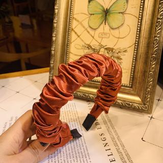 Băng đô cài tóc vải satin nhún bèo thời trang cho nữ