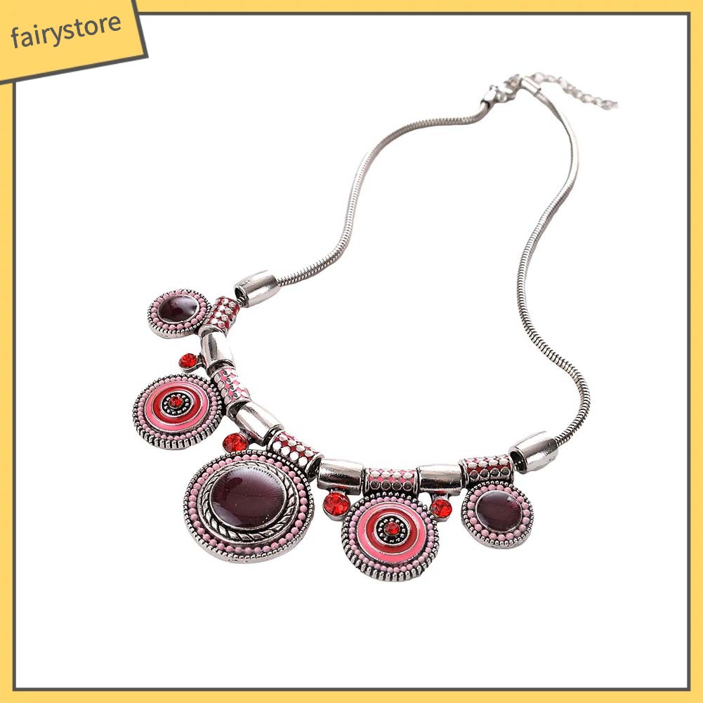 Vòng cổ hợp kim đính đá kiểu dáng độc đáo tùy chọn màu sắc dành cho nữ