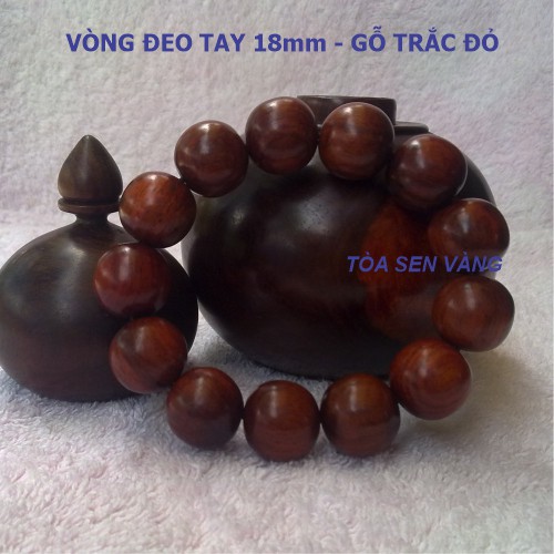 Vòng Đeo Tay Gỗ Trắc 18mm - Màu nâu đỏ