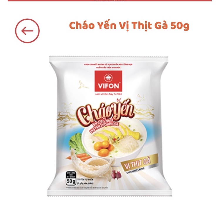 Cháo Yến thịt gà vifon 50g