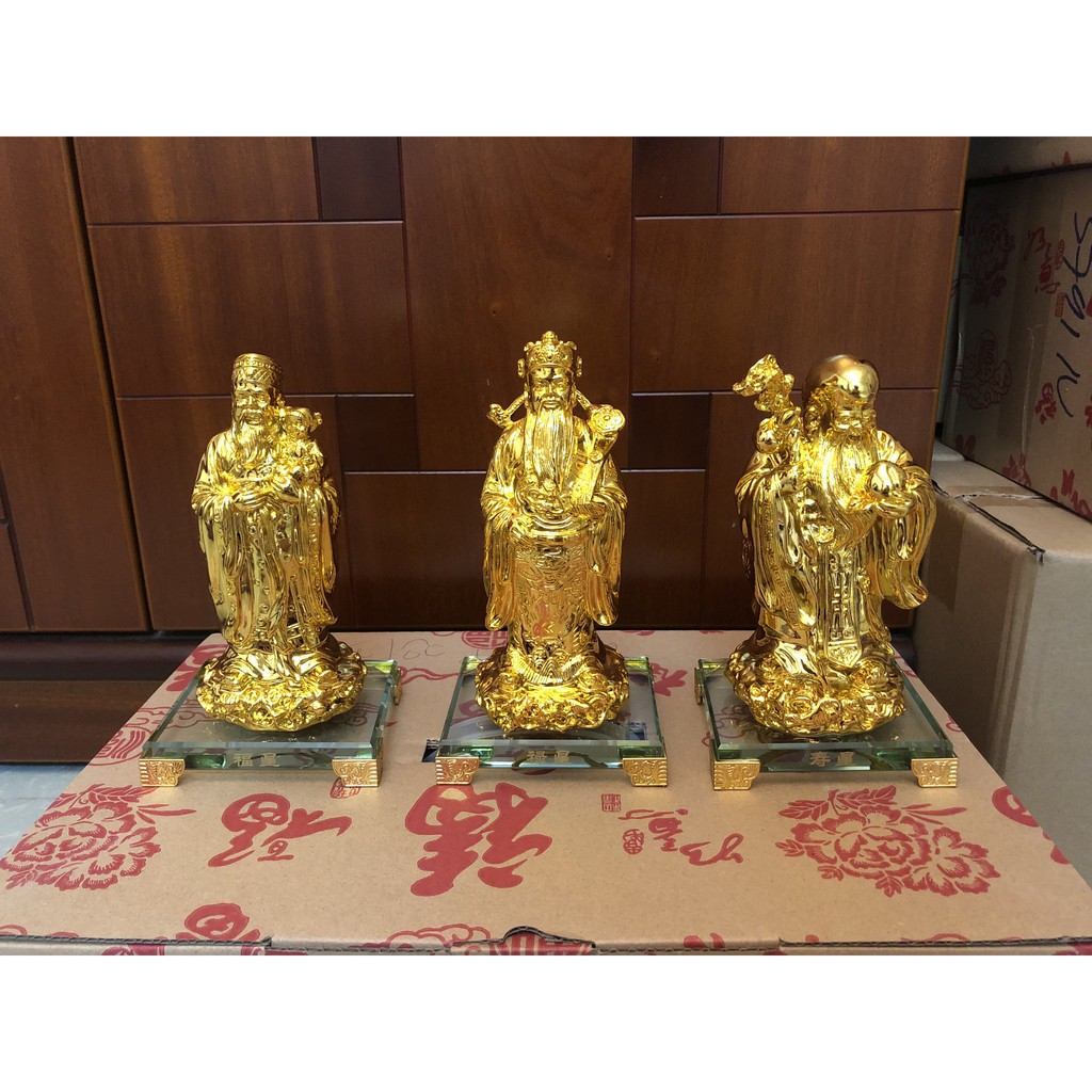 Bộ ba ông Phúc Lộc Thọ vàng cao 20cm[Phong thủy]
