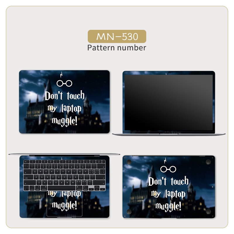 Bộ 4 Miếng Dán laptop 11 12 13 14 15 17 inch Chống Thấm Nước Họa Tiết anime