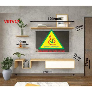 Bộ Kệ Ti Vi Treo Tường Trang Trí VKTV17 - Nội Thất Lắp Ráp Viendong Adv