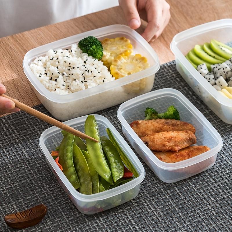 Hộp đựng thực phẩm bằng nhựa nắp dẻo Fitin Pack màu trắng 300ml, 600ml, 900ml, 1350ml, 2200ml hàng nội địa Nhật AD19