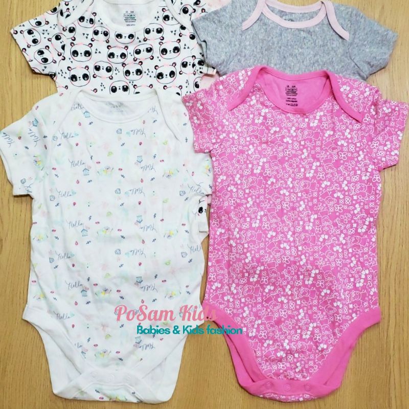 (Chọn mẫu) Bodysuit, body chip cộc tay cho bé trai bé gái, hàng xuất xịn - PoSam Kids