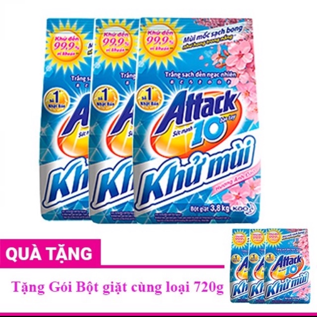  Bột giặt Attack khử mùi 3,8 kg