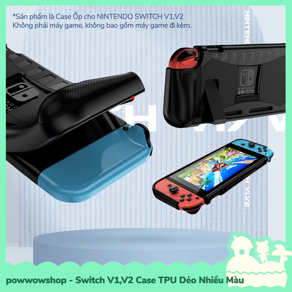 [Sẵn VN - Hỏa Tốc] Switch V1,V2 (Không Gắn Dock) Case TPU HandGrip Dẻo Cho Máy Game Cầm Tay Nintendo Switch V1,V2