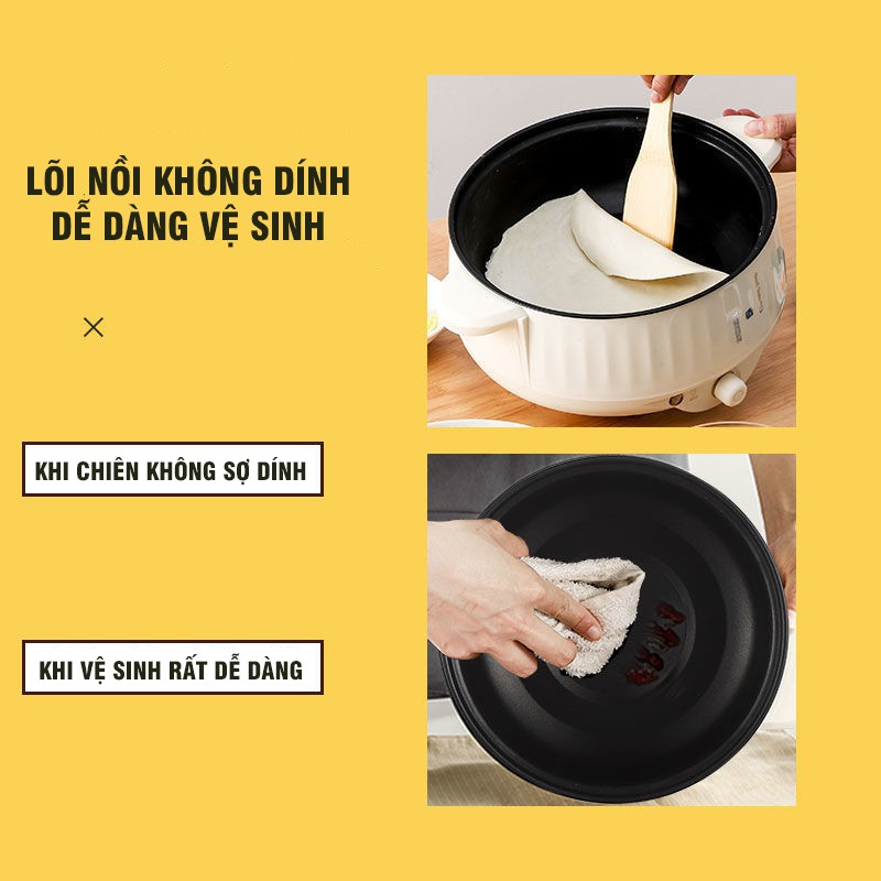 Nồi Nấu Điện Nhiều Chức Năng Đường Kính 28cm Chiên Hầm Nấu Tiện Lợi Đa Năng