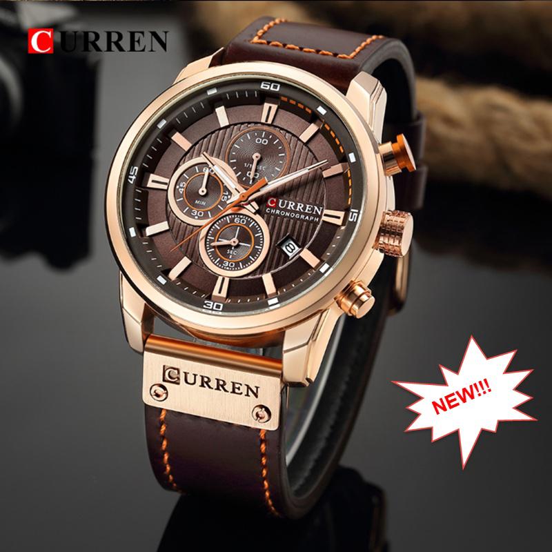 CURREN Luxury Thương Hiệu Hàng Đầu Men Da Thể Thao Không Thấm Nước Đồng Hồ