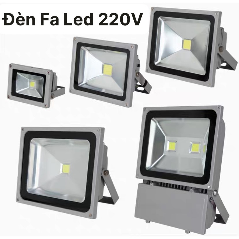 Đèn Pha Led ngoài trời vỏ xám công suất 10w 20w 30w ánh sáng trắng dùng chip Led COB siêu sáng (Cấp độ IP 65)