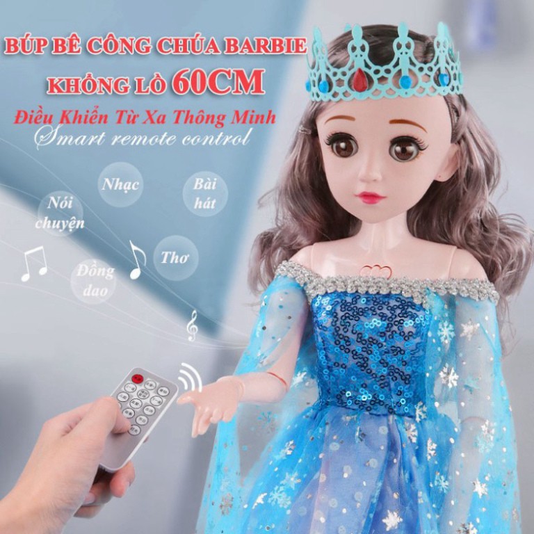 Búp bê barbie khổng lồ, size lớn 60cm có điều khiển remote nhạc, mắt nhắm mở 4D cực đẹp