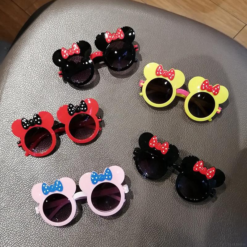 Kính Mát Hình Chuột Minnie Chống Tia Uv Cho Bé Gái Từ 3-10 Tuổi