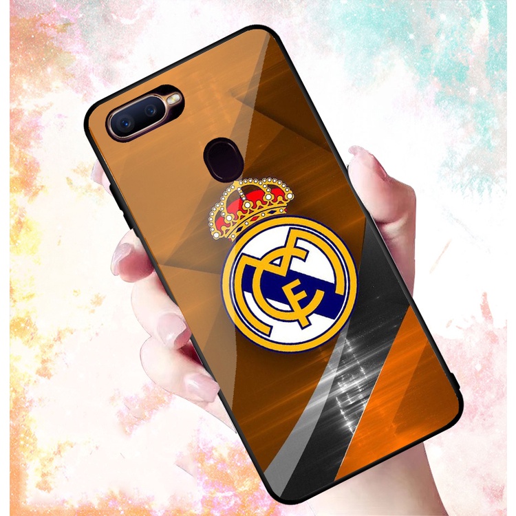 Ốp Lưng OPPO A12/A7/A5s/F9  mặt kính cường lực cao cấp In hình Câu Lạc Bộ Bóng Đá