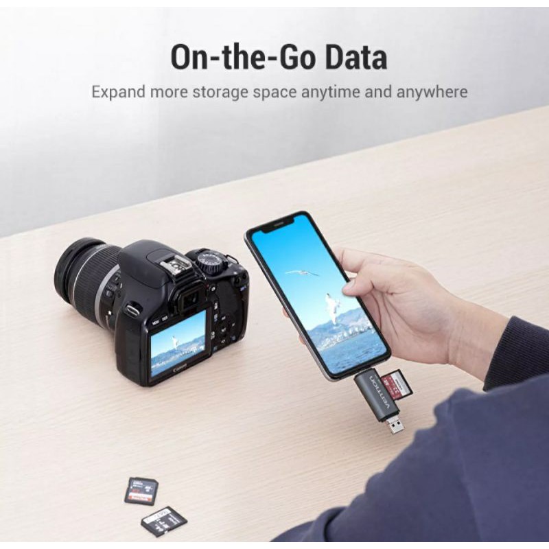 Đầu đọc thẻ (USB 3.0) Vention  đa năng cổng TypeC | BigBuy360 - bigbuy360.vn