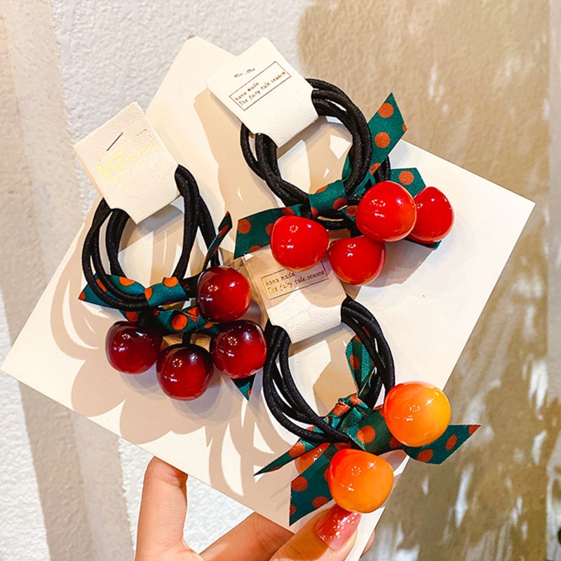 Dây Buộc Tóc Quả Cherry Co Giãn Dành Cho Nữ