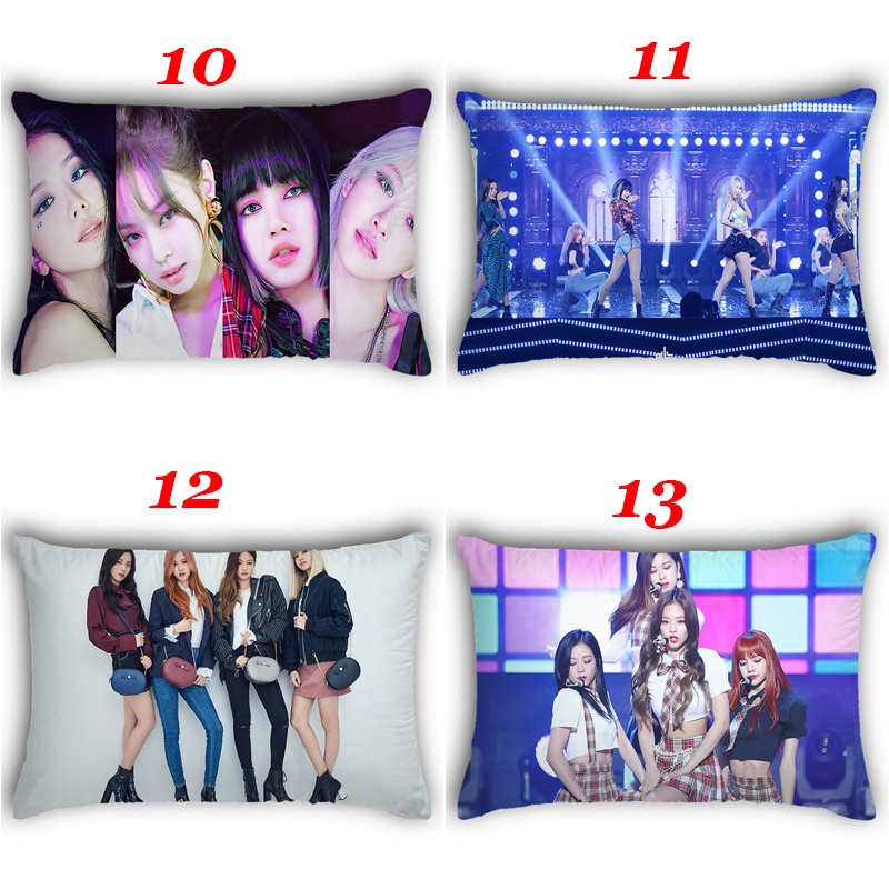 Vỏ Gối Chữ Nhật In Hình Nhóm Nhạc Blackpink Hàn Quốc Trang Trí Nhà Cửa