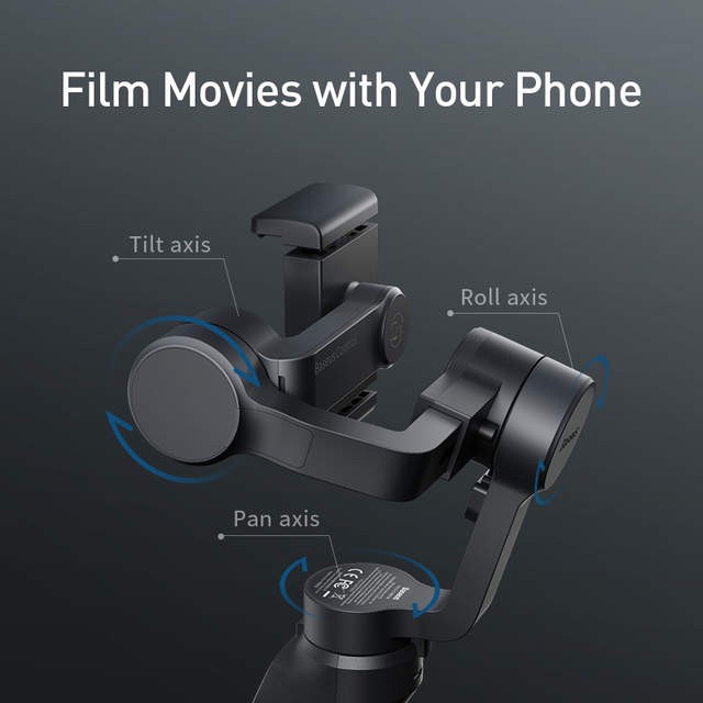 Tripods Gimbal cầm tay chống rung cho điện thoại- Hàng Chính hãng Baseus