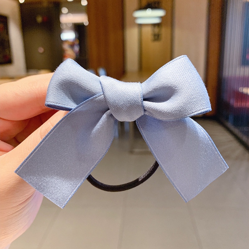 Dây Buộc Tóc Ruy Băng Thắt Nơ Bằng Vải Satin Mềm Phong Cách Hàn Quốc Cổ Điển Cho Nữ