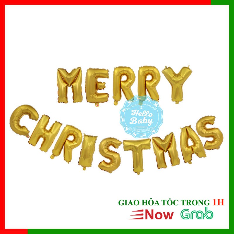 Bộ bóng 14 chữ Merry Christmas trang trí Noel