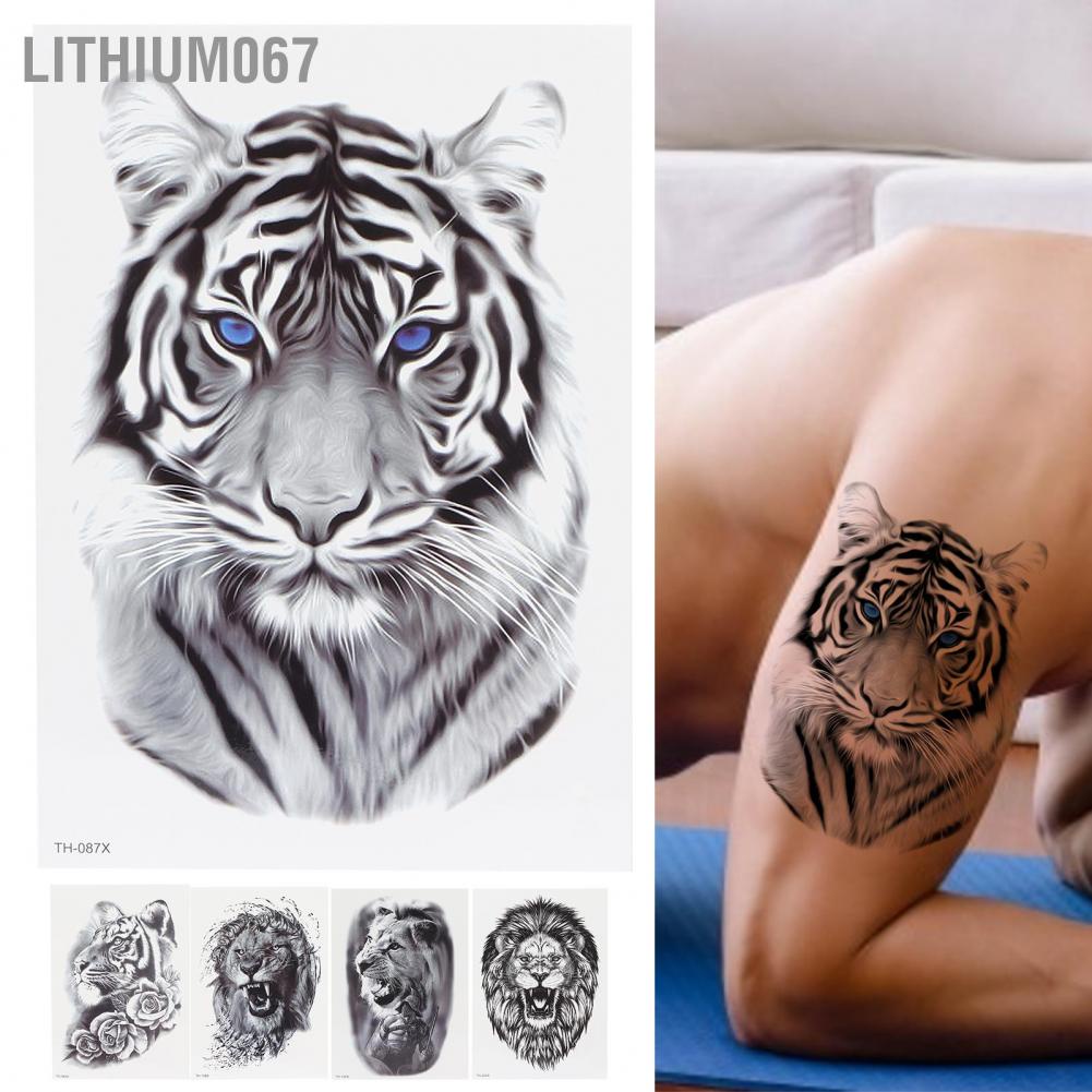 Lithium067 Men Unique Animal Pattern Tattoo Sticker Portable Waterproof Temporary