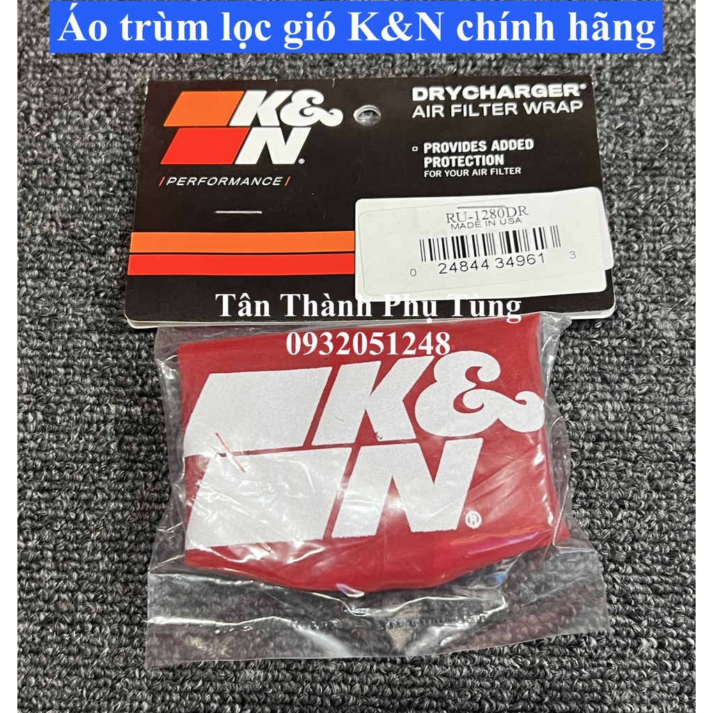 Áo trùm lọc gió K&amp;N 1280 chính hãng RU-1280