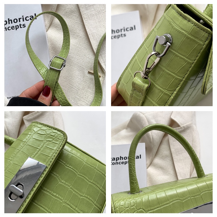 Túi Đeo Chéo Vuông Nhỏ Họa Tiết Da Cá Sấu Thời Trang Hàng Mới 2022 Dành Cho Nữ