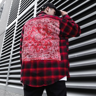 Áo Sơ Mi Flannel Khăn Badana Sọc Đỏ