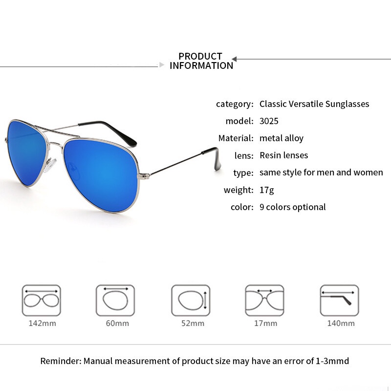 Kính Mát Phản Quang Thời Trang Cho Cả Nam Và Nữ