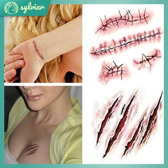 Nhãn Dán Hình Xăm Cơ Thể Chống Thấm Nước Trang Trí Halloween Kích Thước 2251 10.56CM