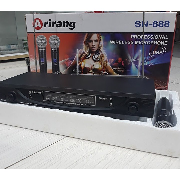 Micro không dây Arirang SN 688 model mới nhất tần số độc lập chóng nhiễu cao bắt sóng mạnh mẽ hạn chế tiếng ồn méo tiếng