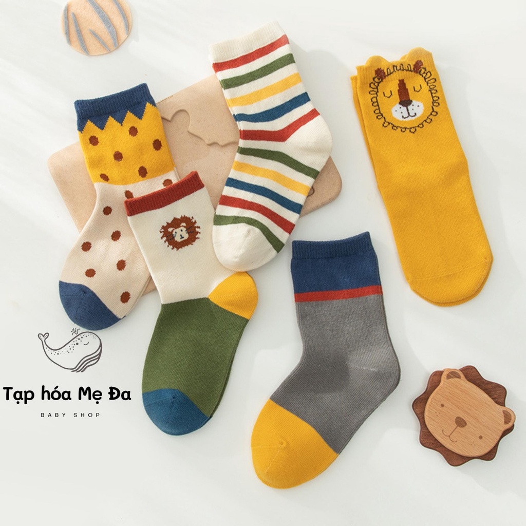 [Hàng cao cấp] Set 5 đôi tất/vớ hoạt hình phong cách Châu Âu chính hãng Caramella cho bé 0-8 tuổi